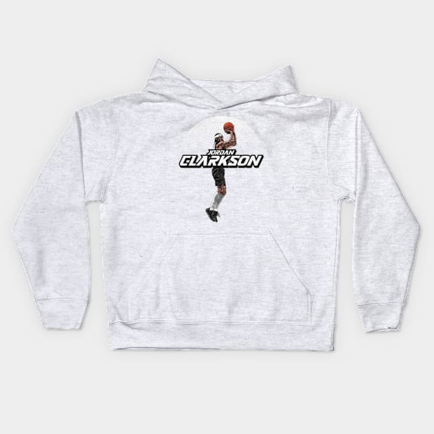 Jordan Clarkson Utah Skyline Kids Hoodie by danlintonpro